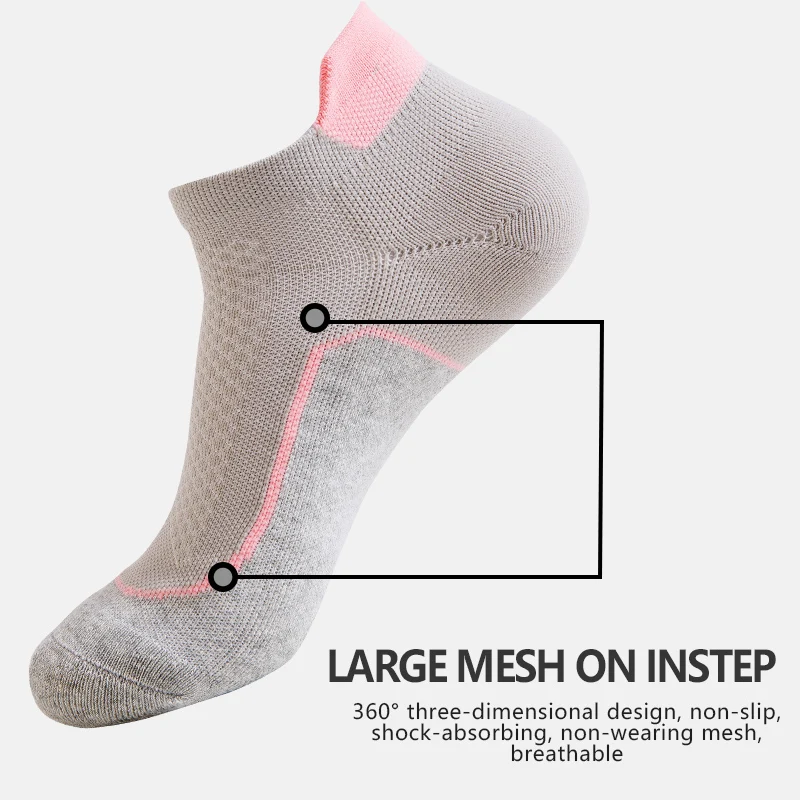 Women Gym Sport Ankle No Show Socks Grils Cotton Fitness Socks Mesh Breathable Deodorant Winter Outdoor Travel Socks