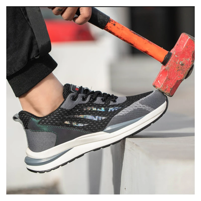 mens casual breathable steel toe covers working safety shoes worker summer safe sneakers tooling security boots protect footwear