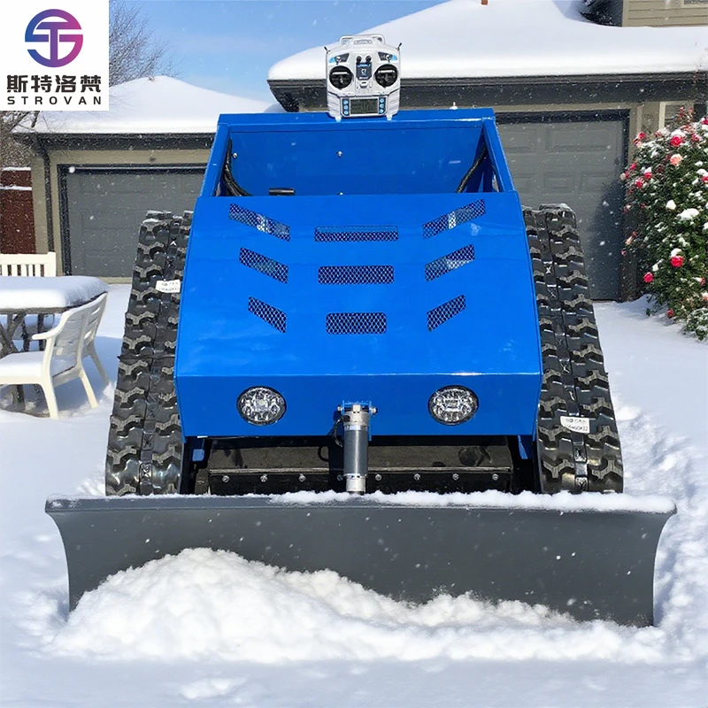 

STLF Remote Control Lawn Mower Robot Self - Propelled Lawn Mower & Grass Cutter with Snow Shovel Plow Blade