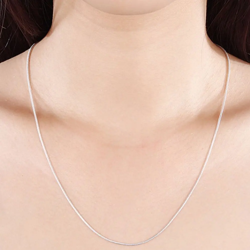 

25 pcs Silver Plated Snake Chain Necklace For Women Men Durable Copper Material Buckle Hook Design Chunky Flat Jewelry Birthday