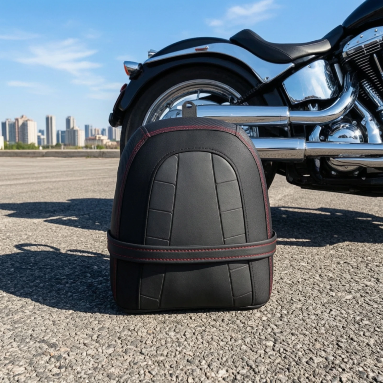 Passenger Seat with Belt Black Rear Passenger Pillion Seat Pillion Pad Comfortable Contoured for Two-up Riding