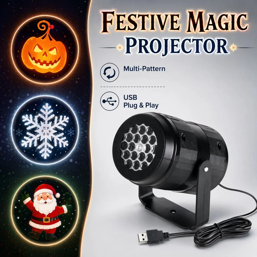 

Halloween Christmas Snowflake Projector Lights USB 5V 3 Types for Holiday Parties Home Decorative Lighting