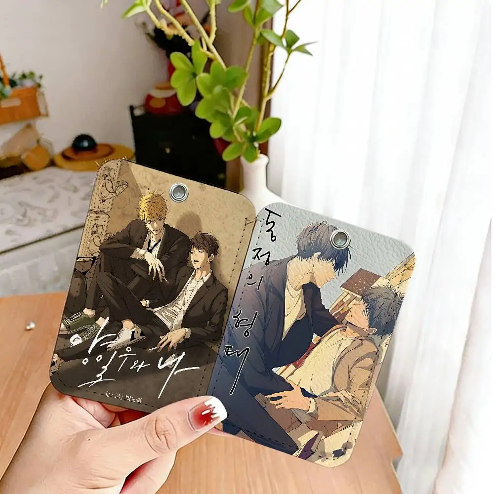 The Shape of Sympathy bl Anime PU Soft Leather Rectangular Key Card Holder Induction Elevator Protection Cover Youth Faion