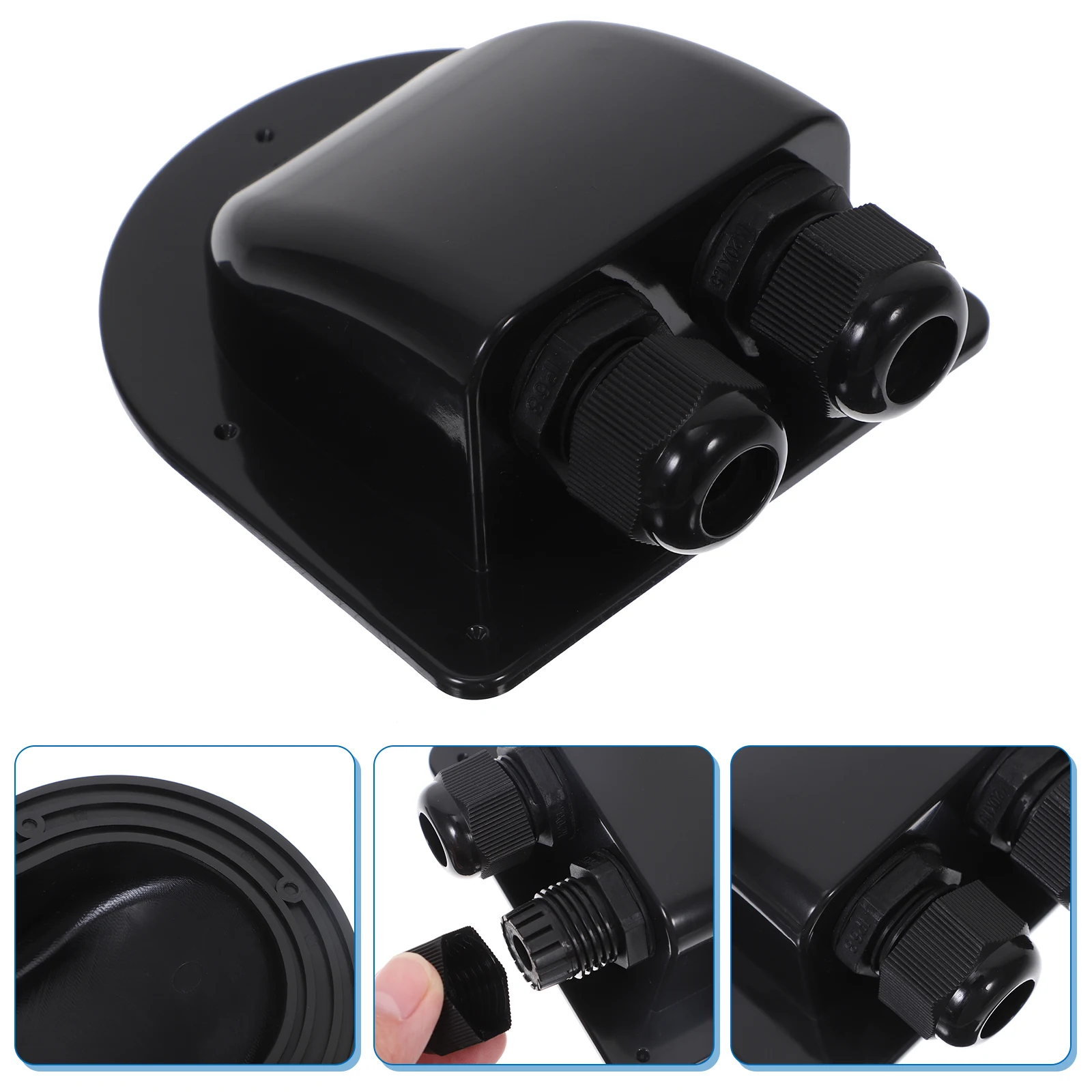 

Photovoltaic Junction Box Double Hole ABS Solar Panel Wiring Cable Gland RV Connection Waterproof Durable Project
