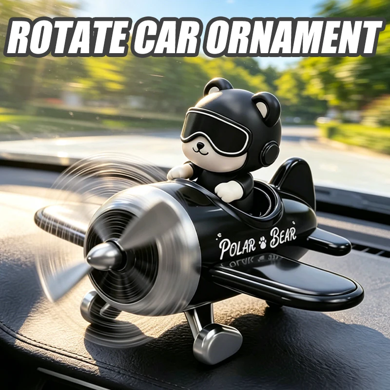 No Perfume DIY Fragrance Holder Rotate Plane Car Air Freshener Dashboard Ornament Cool Pilot Decoration Interior Accessories Boy - view 2