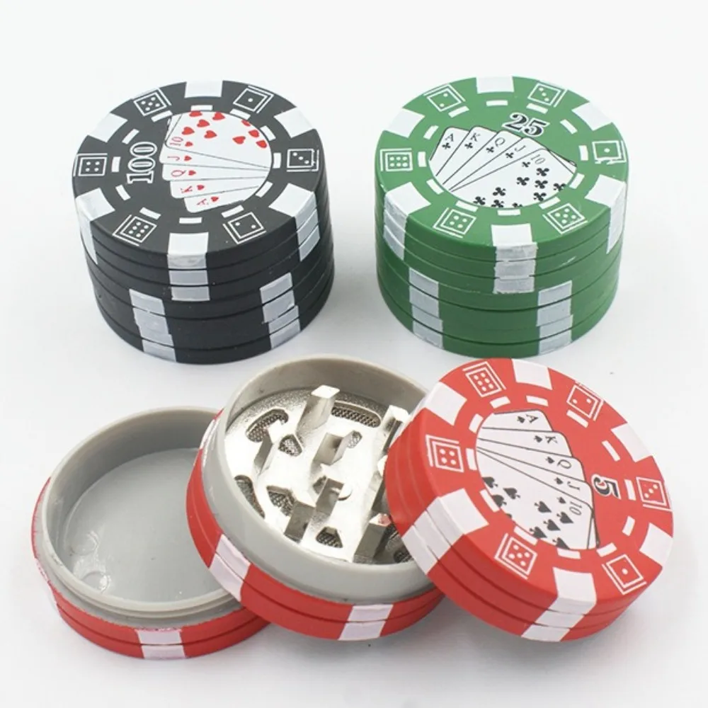 40mm Poker Style 3-Layer Metal Grinder Portable Compact Smoking Accessory Kitchen Small Tool