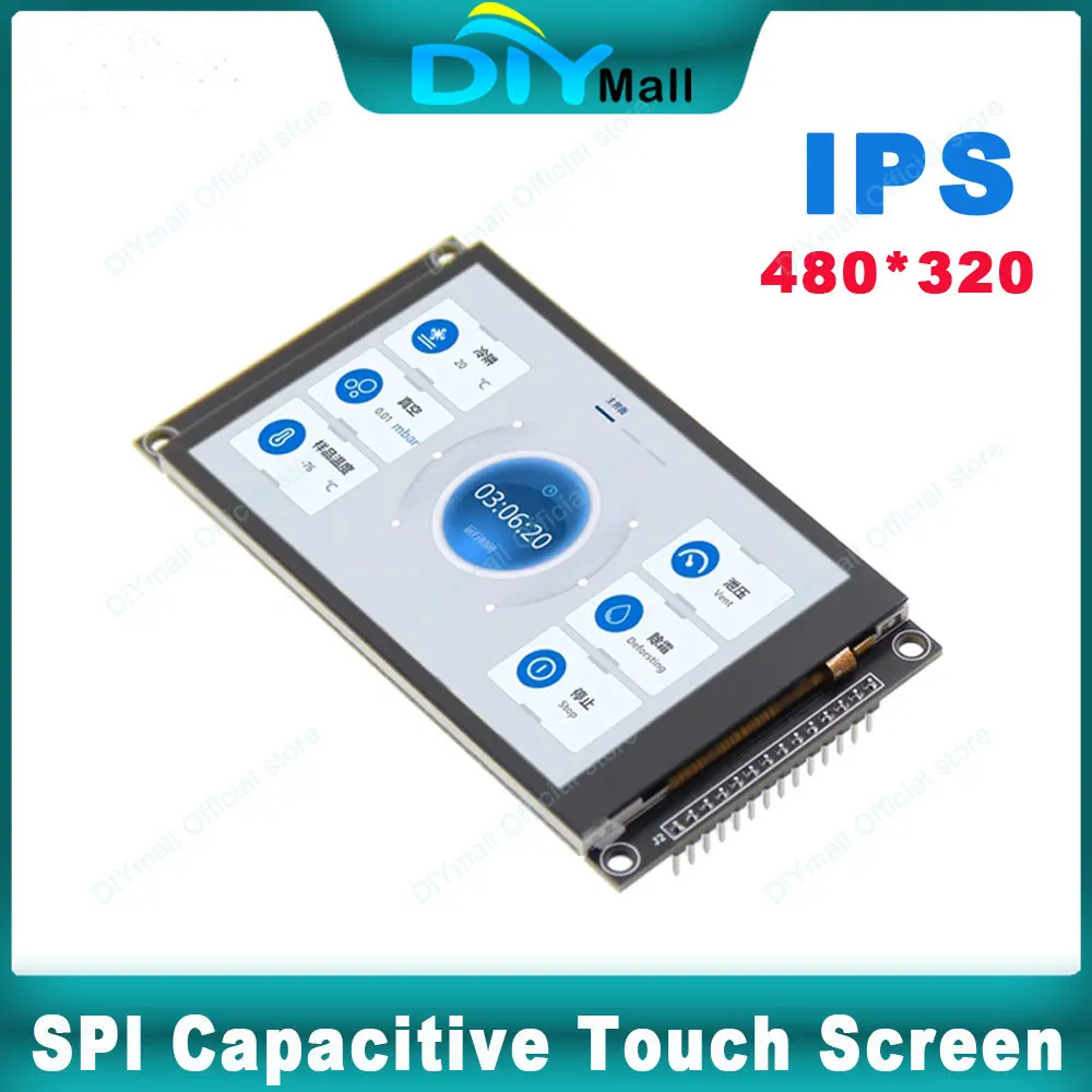 

3,5-дюймовый 320x480 IPS SPI TFT ЖК-дисплей Модуль Дополнительный емкостный сенсорный экран Острые цвета Широкий угол обзора