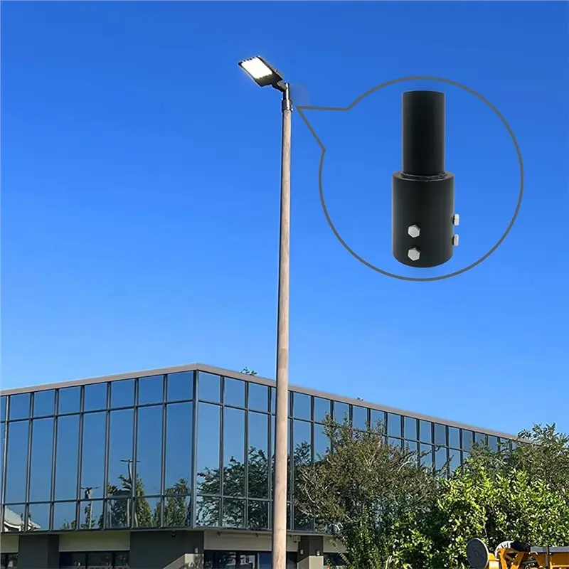 ABJN-Heavy Duty Metal For LED Lighting Outdoor Mounting Bracket, Tenon Slip Fitter Adapter For 3 Inch Round Pole
