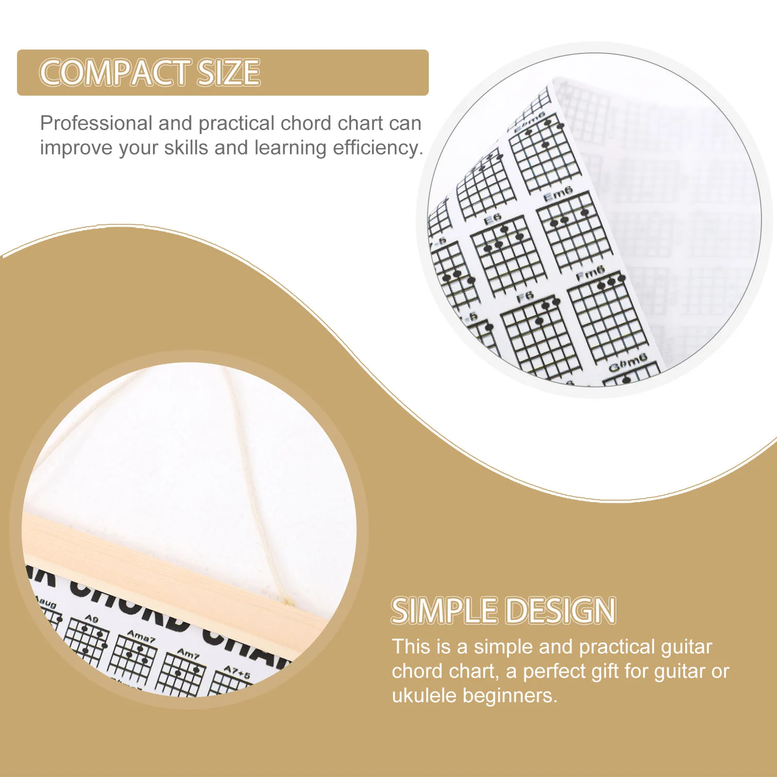 

Guitar Chord Poster Finger Table Music Decor Laminated White Cloth Chords Chart