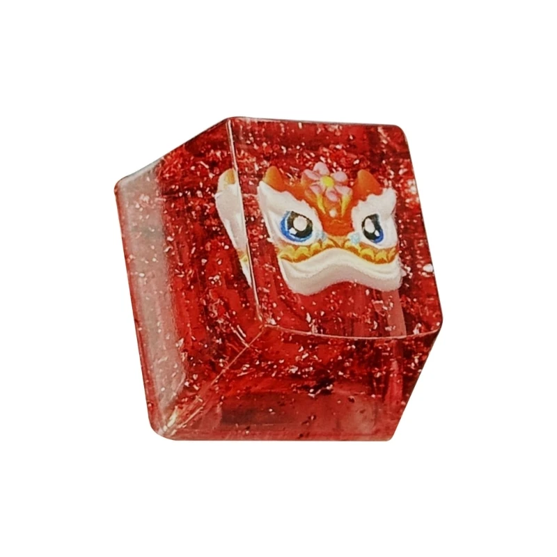 Handcraft Chinese Lion Resin Keycap For MX Mechanical Keyboards, OEM Height,Customizable Backlits KeyCaps