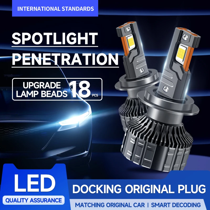ZTZPIE 3 Copper Tubes 6000k White 9005/HB3 9006/HB4 H1 H7 H4 H11 EMC Canbus Project Led Car Headlight  CSP 7055 Car Lamp 12V 24V