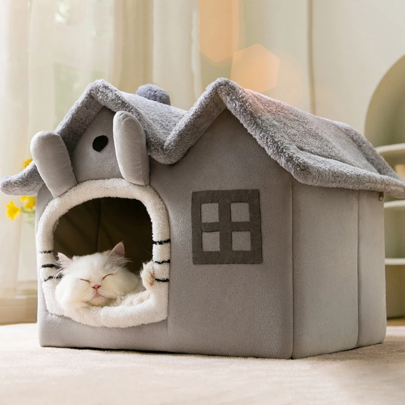 

Foldable Cat House for Small Dogs, Warm Chihuahua Basket, Soft Bed, Kennel, Puppy House, Deep Sleep, Winter