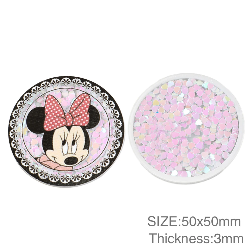 Disney Mickey Quicksand akrylowa planarna żywica zapasy rzemieślnicze Cabochon księga gości DIY do włosów torba z kokardą materiał akrylowy