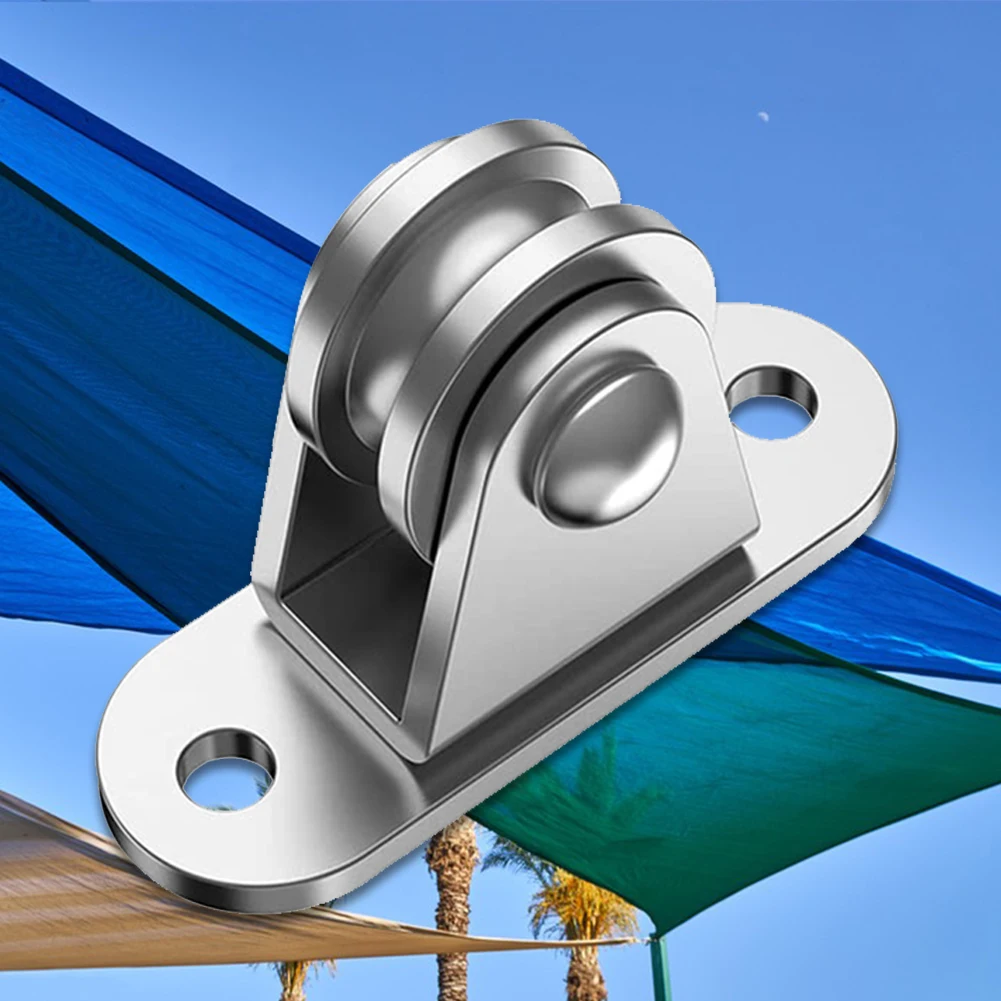 2/4Pcs Heavy Duty Fixed Pulley with Mounting Screws and Expansion Pulley Block Kit Loading 176 Lb for Sliding Gate and Wire Rope