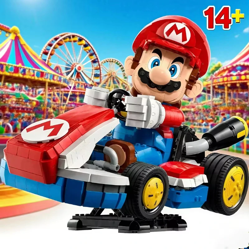 Marioed 72037 معيار كارت نموذج اللبنات لعبة كلاسيكية سباق السيارات تجميع الطوب اللعب ديكور المنزل هدية الكريسماس