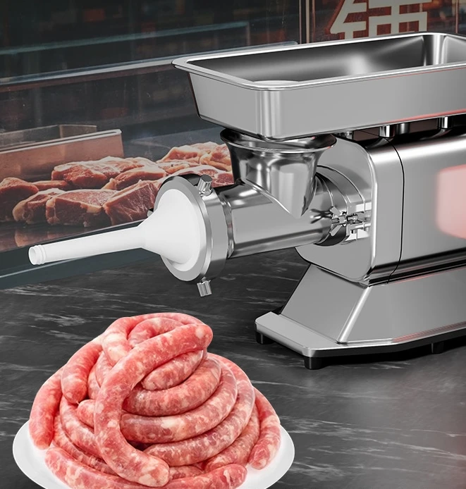Commercial Electric Meat Grinder 1100W SUS304 Stainless Steel 3.1-5.0kg/min Capacity Energy Class Automatic Compact Outdoor