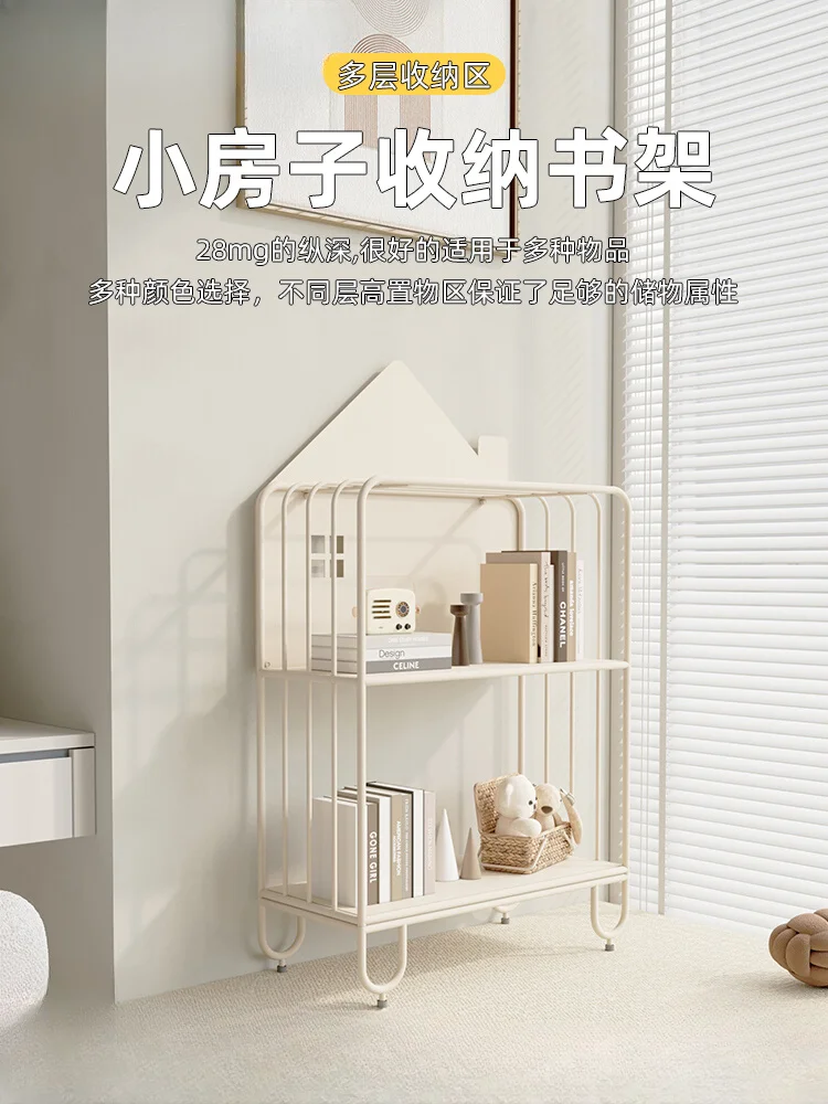 bay window bookshelf floor shelf children's bedroom integrated storage rack against the wall household simple