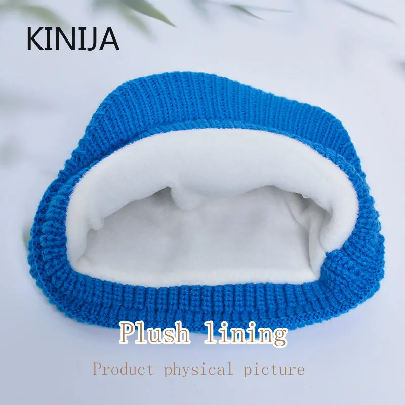 Pilot Glasses Knitted Hats for Women In Winter Outdoor Street Multipurpose Plush Warm Coldproof with Brim Beanies for Men Caps