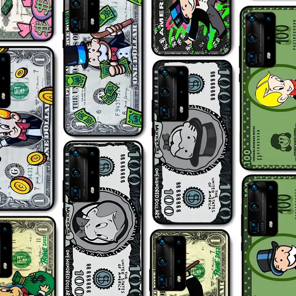 Cartoon Luxury D-Dollar M-MonopolyS Phone Case For Huawei P 8 9 10 20 30 40 50 Pro Lite Psmart Honor 10 lite 70 Mate 20lite