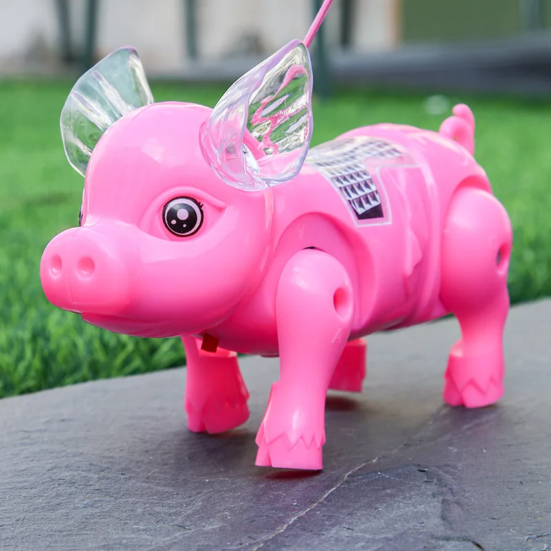 قطعة واحدة من ألعاب خنزير المشي الكهربائية المثيرة للاهتمام، ألعاب إلكترونية ممتعة للأطفال مع أضواء وموسيقى، ألعاب هدايا للأطفال
