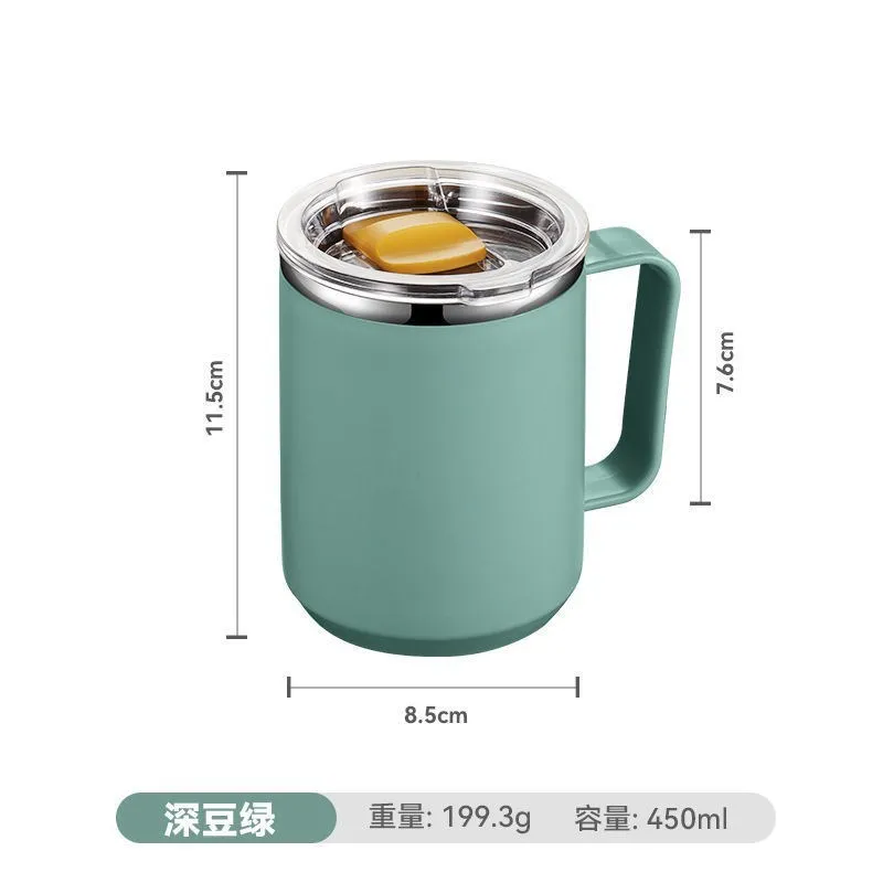 Mug 304 Stainless Steel Portable Coffee Cup With Lid Sealed Cup, Home Drinking Cup, Office Insulated Cup