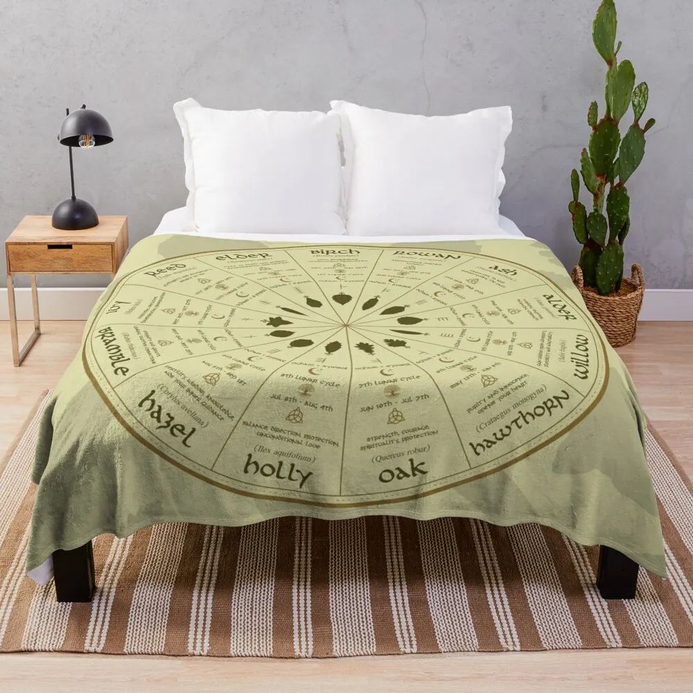 Celtic Ogham Tree Calendar Throw Blanket Blankets For Sofas Bed covers Tourist Luxury Thicken Blankets