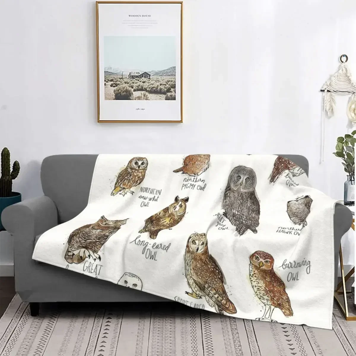 

Owl Blanket Gifts for Women Kids Girls Mom Home Bedroom Living Room Colorful Owls Decor Soft Cozy Lightweight Throw Blankets