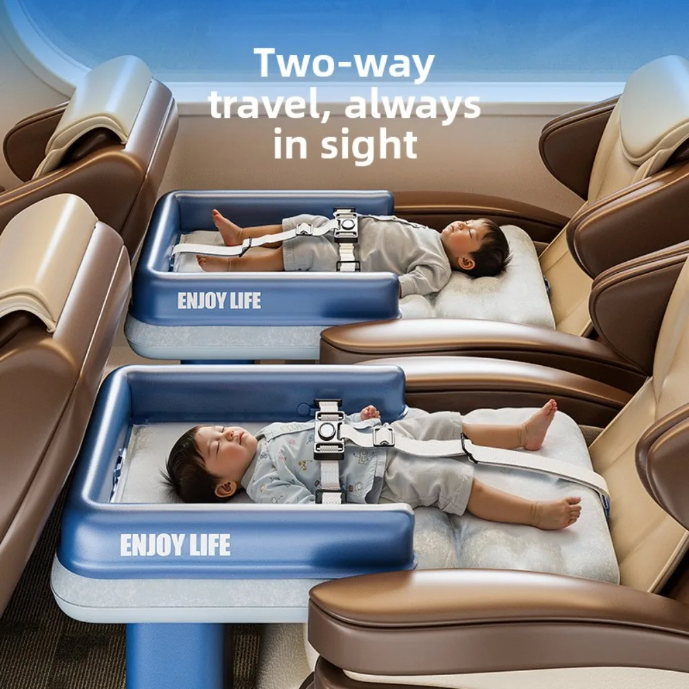 Inflatable Toddler Airplane Bed & Car Seat Extender Portable Kids Travel Mattress for Flying & Road Trips Sleeping Cushion
