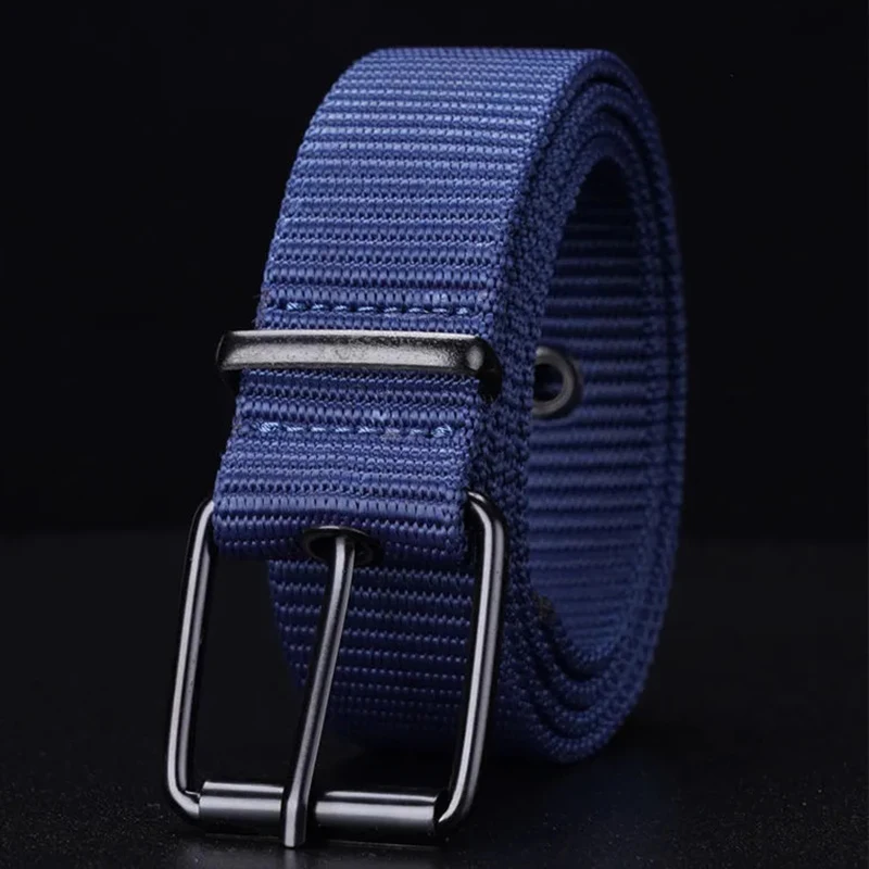 Herren Gürtel Mode Casual Nieten-Gürtel Canvas Nylon Gurtband Taktischer Gürtel Hochwertige Sport-Gürtelband Taillengürtel BF01 – Detail 8