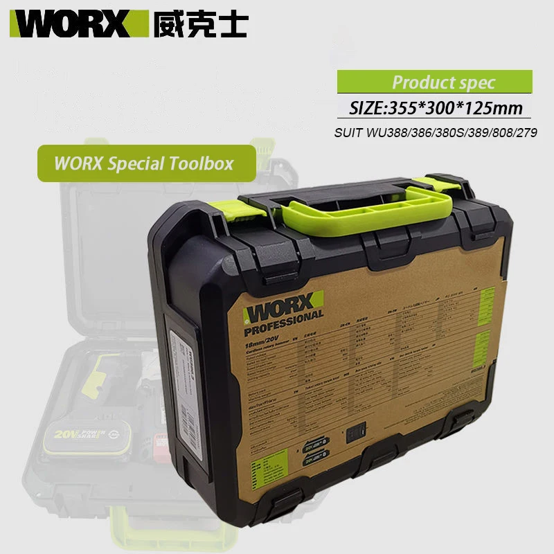 Worx H3 Tool Case for 20v WU279 WU806 WU808 WU388 WU380S Portable Plastic ToolBox Injection Molding High Strength Waterproof