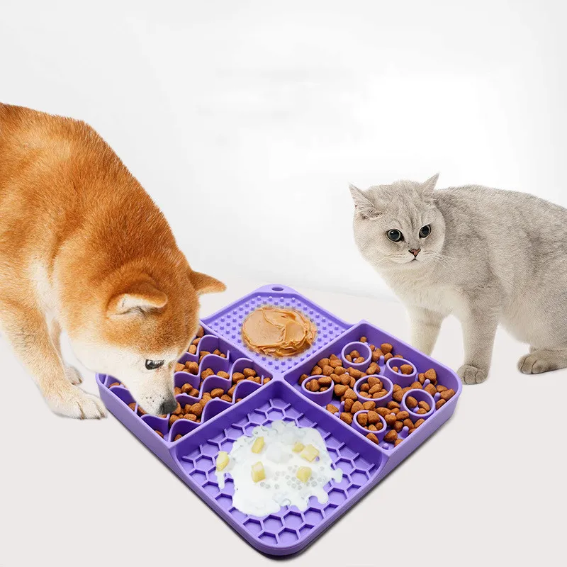 

Pet SuppliesPuppy Licking Food Mat Silicone Sniffing Mat Multifunctional Food Bowl Dog PotCat Slow Food Plate Placemat