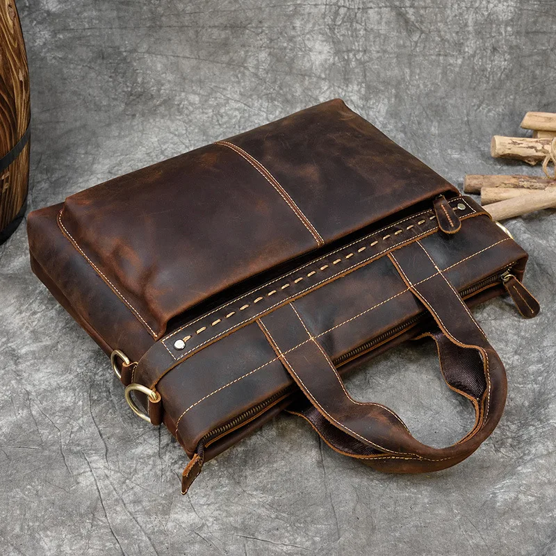 Confezione Cube Man Valigette Borsa Moda Pendolarismo Valigette multifunzionali Borse in pelle retrò Maletín MHGWB