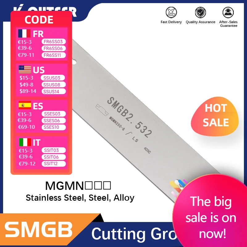 SMBB2026/SMBB2526/SMBB2032/SMBB2532/SMBB3232 Einstechen Cut-Off Cutter Halter DGFH26-03 SPB32-6 Abgeschnitten Klinge SP600/MGMN300