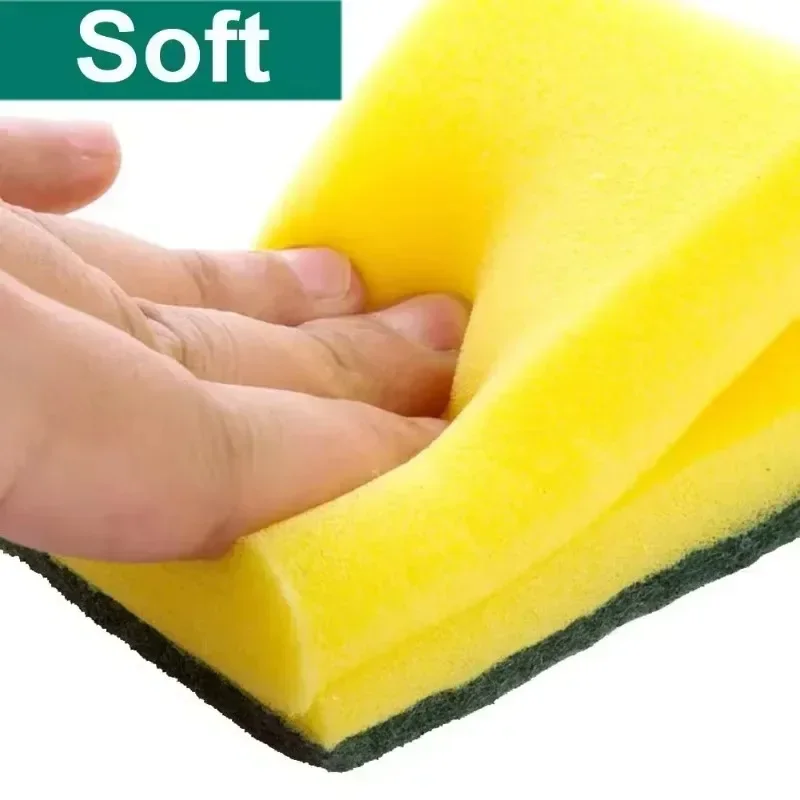 50/1Pcs Kitchen Dishwashing Sponge Soft Absorbent Clean Rub Pot Rust Scouring Pad Removing Kits Household Cleaning Brush Sponge