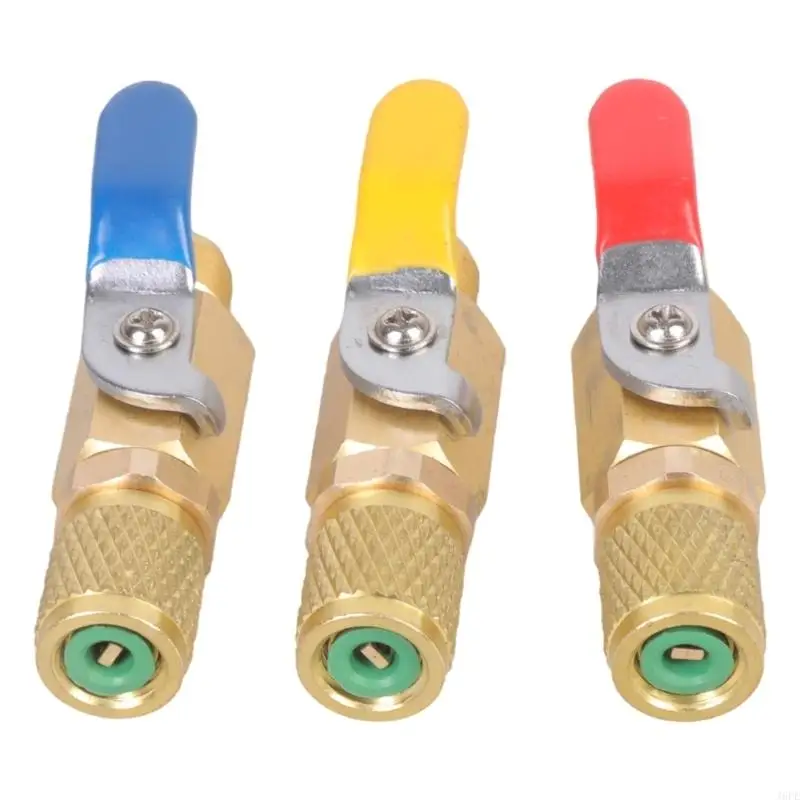 J6PE Pack of 3 Efficient Ball Valves for Air Conditioning Refrigerants Management