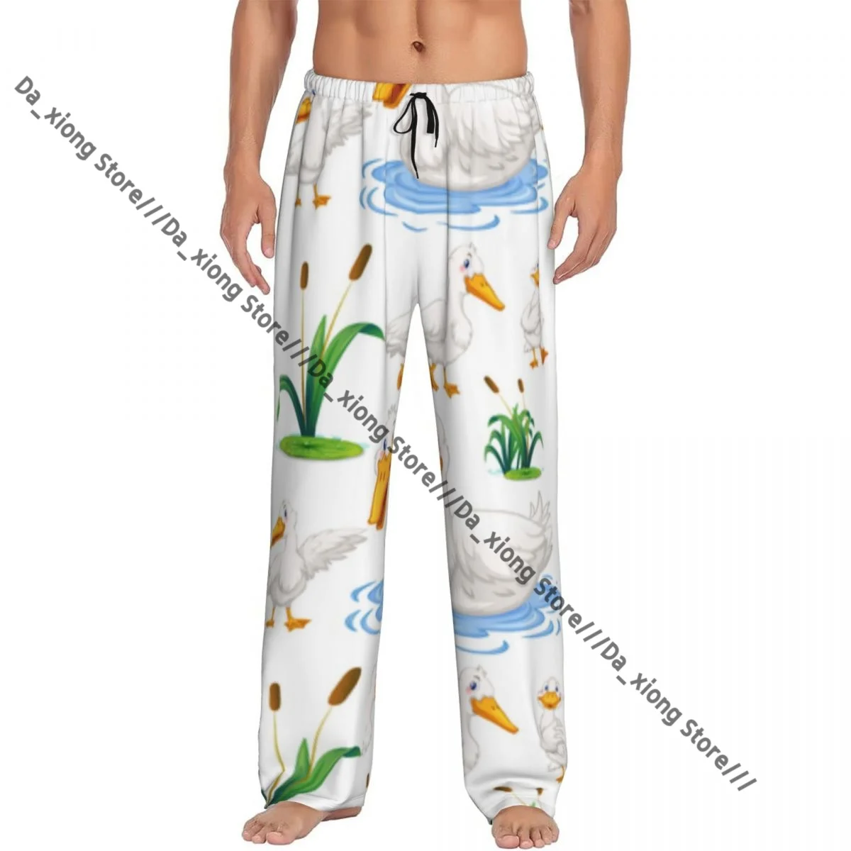 

Men's Sleepwear Loose Sleep Pants Pajamas Cute Duck In The Pond Long Lounge Bottoms Casual Homewear