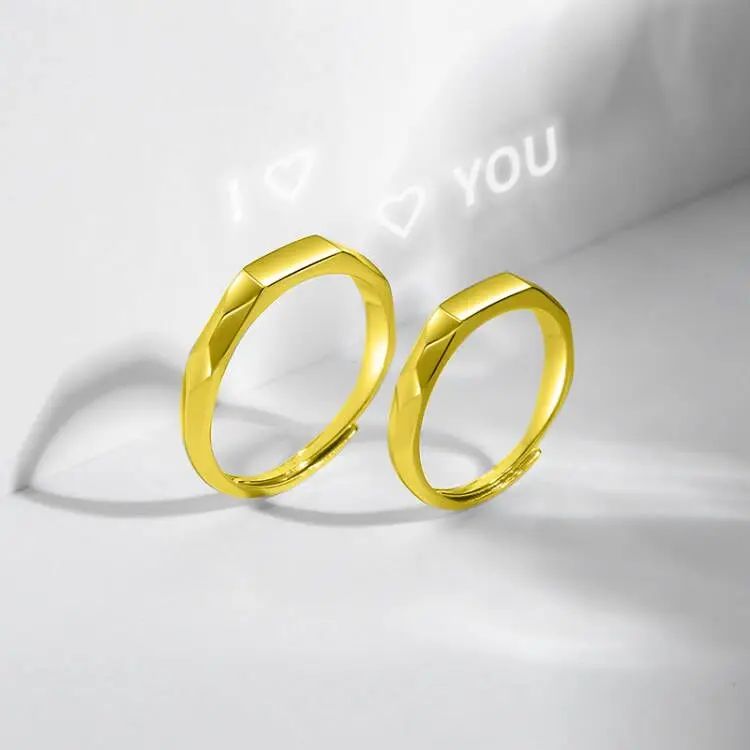 Picture 5: Projection Sterling Silver 925 Adjustable Reflective Light Sculpted Ring Couple Anniversary is a Fashion Gift for Lovers