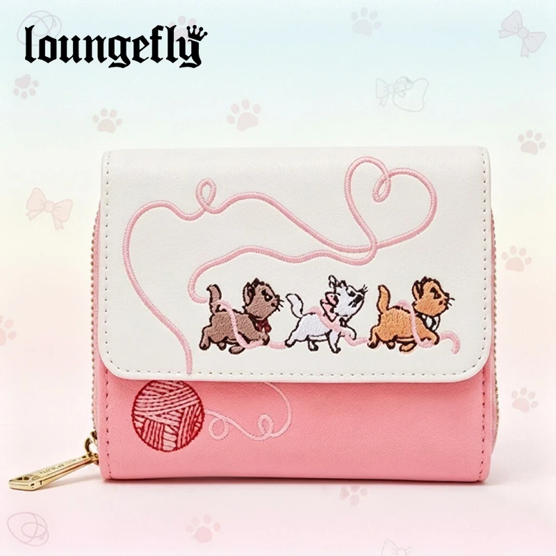 2pcs Loungefly The Aristocats Marie, Kitten & Yarn Backpack & Wallet Set