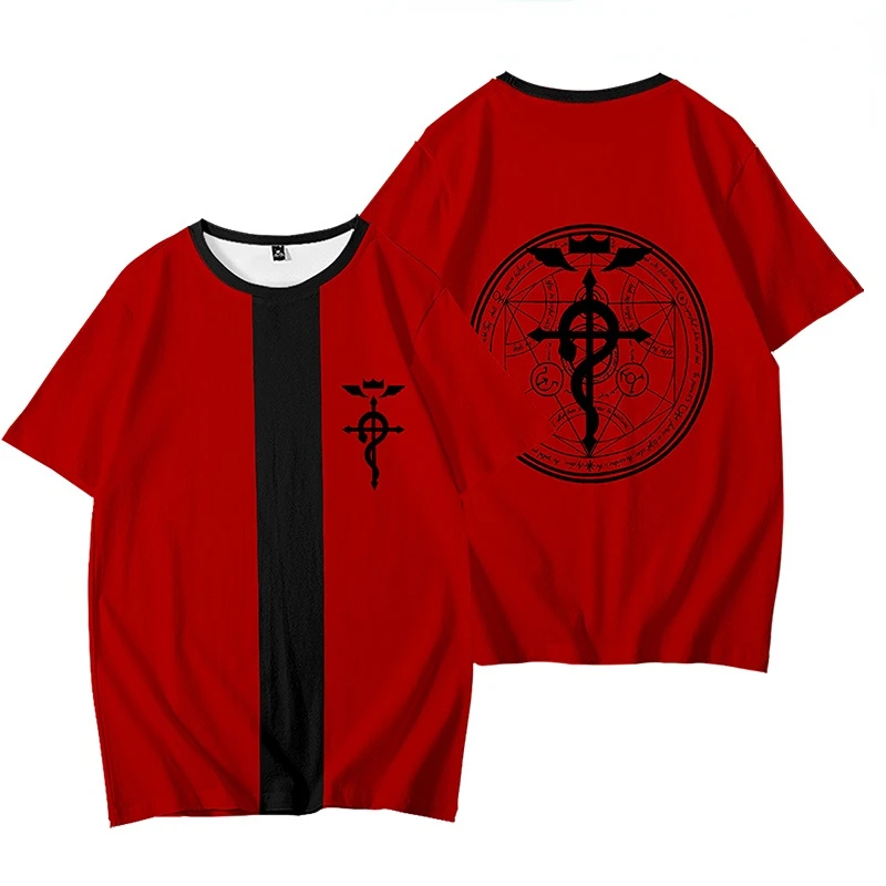 Anime Fullmetal Alchemist 3D T Shirt Women Men Summer O-neck Short Sleeve Funny Tshirt Graphic Tees Edward Elric Cosplay Costume