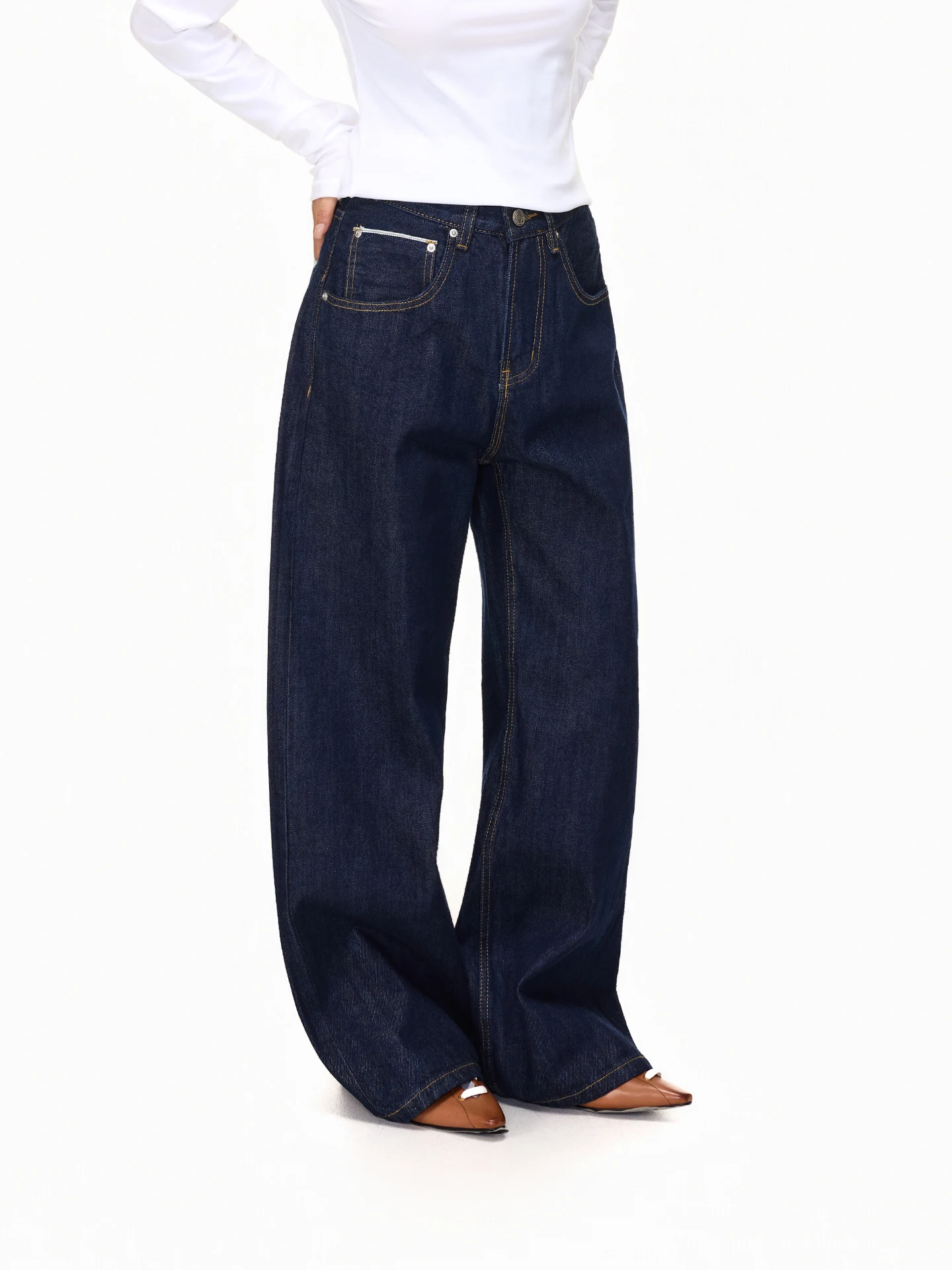 

Джинсы SUNDAYPLAN American Sle Loose Straight Leg Original Selv Denim, повседневные, хлопковые, на молнии, мужские