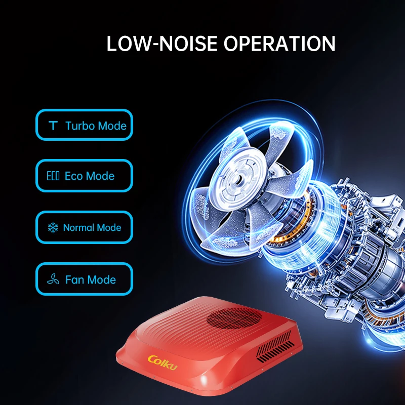 24V DC 2000W Cooling Capacity Air Conditioner Energy Saving Auto Parking Unit For Heavy Duty Trucks