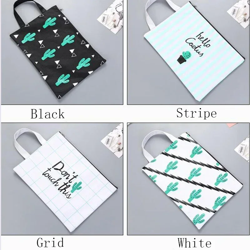 File Folder Capacity Holder File Bag with Handle Canvas Handbag Folder Holder Organizer File Pocket School Office