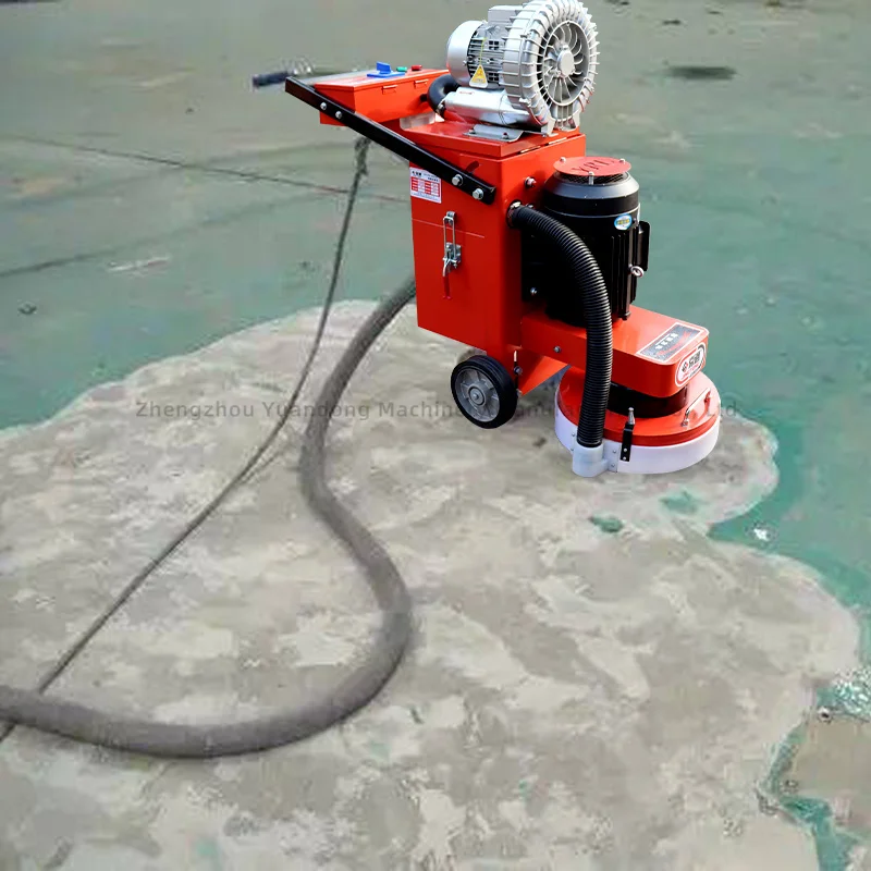 Handheld Floor Grinder With 4 Heads Grinding Discs Concrete Surface Grinding Machine Dust Free