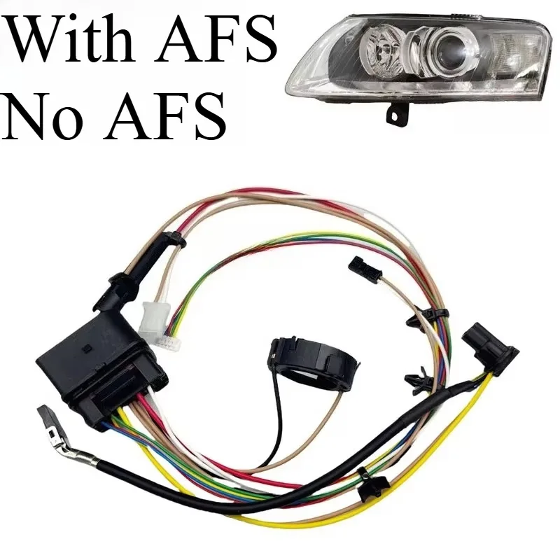 For Xenon Headlight Internal & Bumper Plug Wiring Harness Assembly For Audi A6 C6 2005-2008 Modification Replacement
