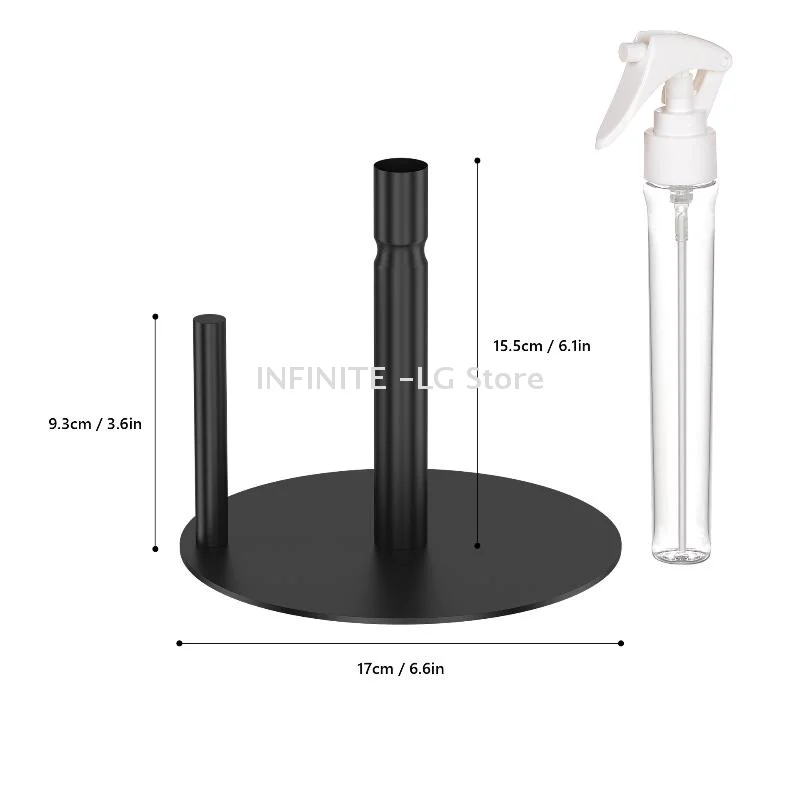 Black Paper Towel Holder With Spray Bottle Stainless Steel Countertop Paper Towel Holder Tissue Roll Rack For Kitchen Bathroom - view 6