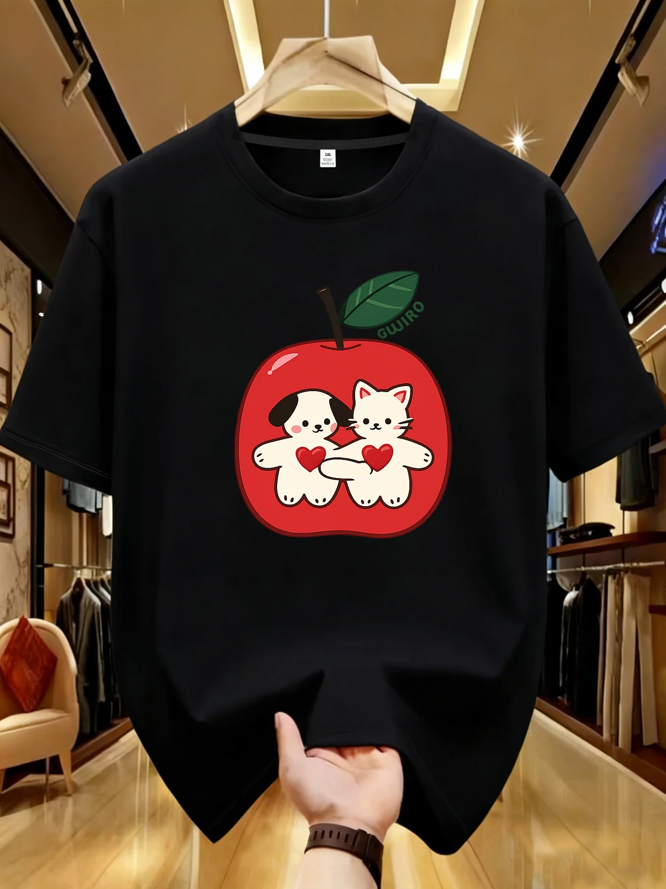 

【WDS011】Женская футболка с круглым вырезом и принтом Apple, больших размеров, летняя повседневная уличная модная женская футболка с коротким рукавом в стиле Джокер