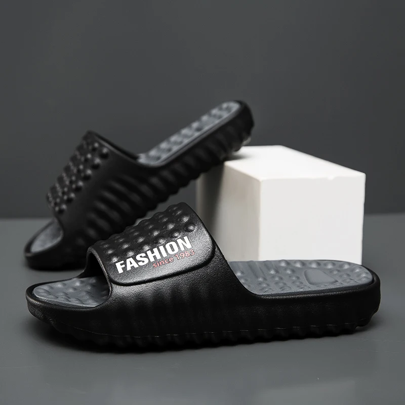 

Summer Men Sport Style Slippers Soft Sole Bathroom Anti-slip Outdoor Wear-resistant Beach Fashion Leisure Flat Home Shoes Couple