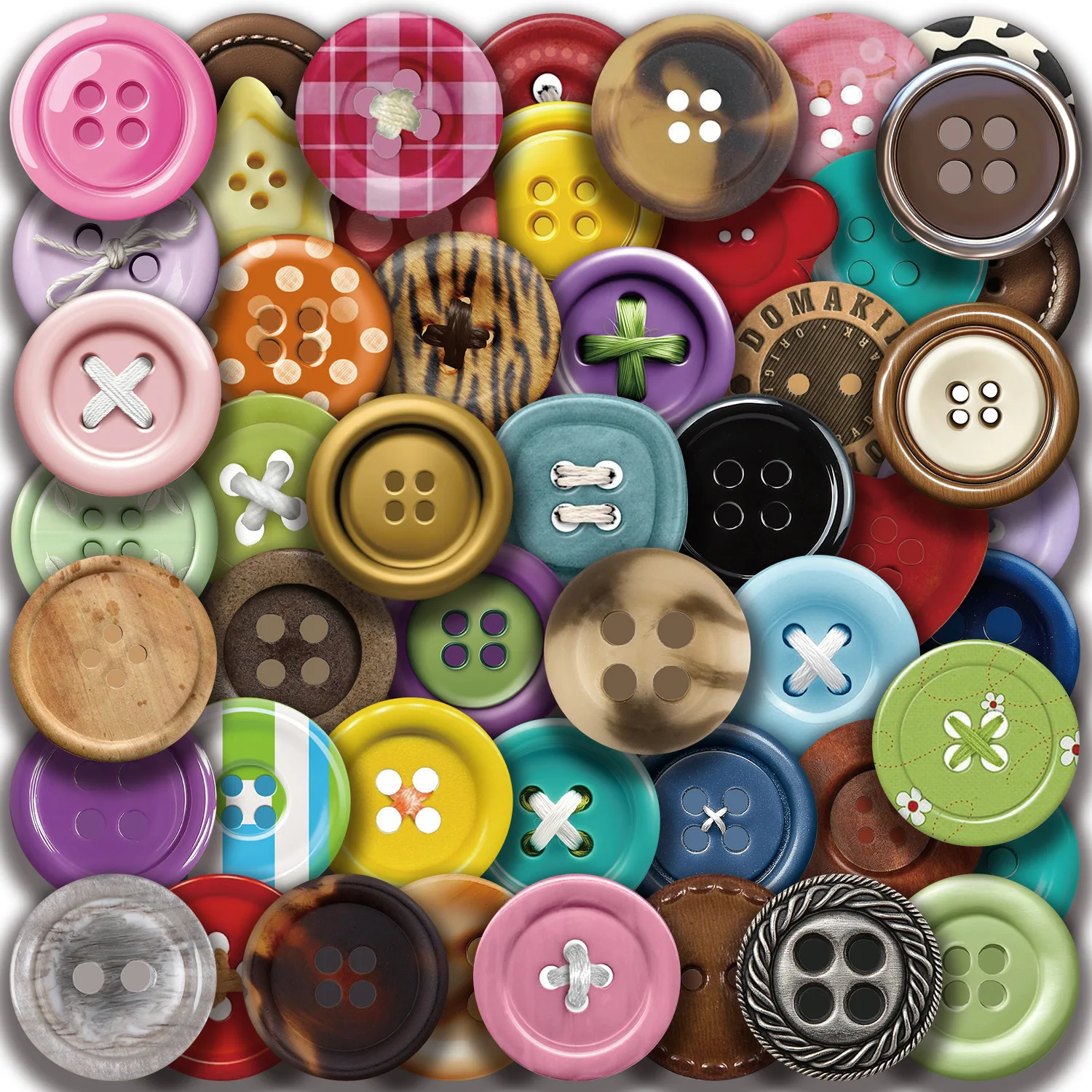 

50 шт., наклейки с мультяшными кнопками, граффити, водонепроницаемые наклейки «сделай сам», декоративные канцелярские принадлежности, чашка для воды, наклейка для мотоцикла, скутера