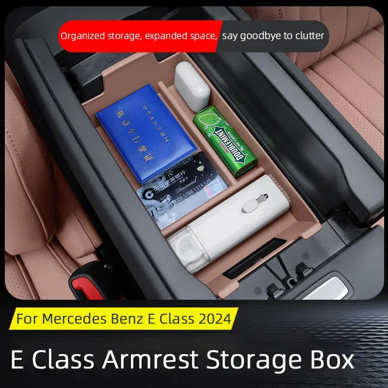 Console central do carro caixa de armazenamento braço bandeja para mercedes benz classe e w214 2024 e300 e260 e450 e220 organizador caixa acessório