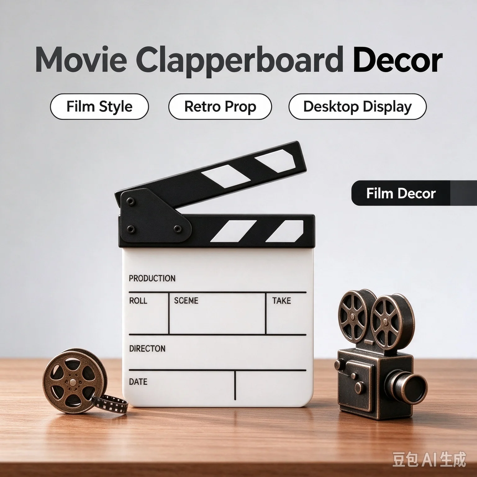 Dry Erase Acrylic Film Clapboard - Creative 15x16.5cm Waterproof Movie Director Scene Props